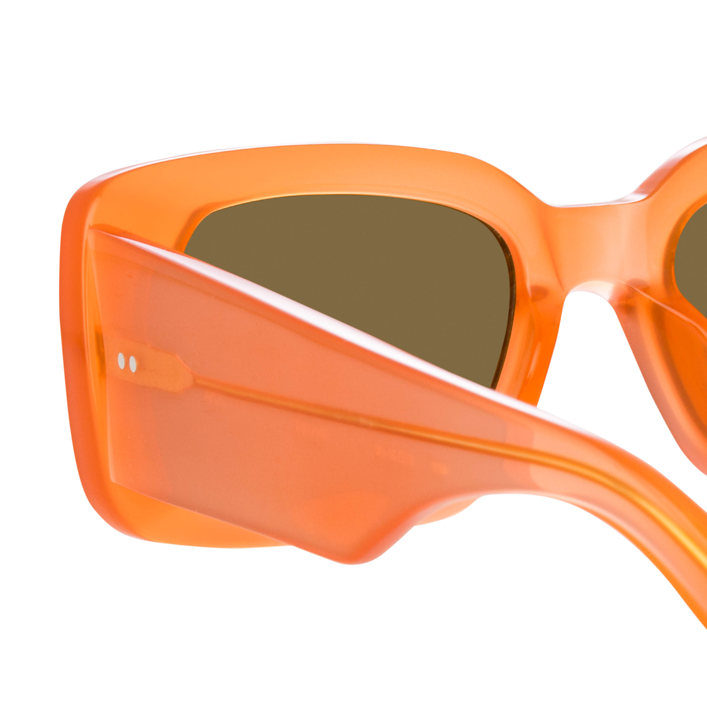 Dries Van Noten Ladies Rectangular Brown Sunglasses