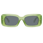 Dries Van Noten Ladies Rectangular Grey Sunglasses