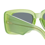 Dries Van Noten Ladies Rectangular Grey Sunglasses