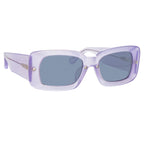 Dries Van Noten Ladies Rectangular Grey Sunglasses