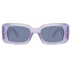 Dries Van Noten Ladies Rectangular Grey Sunglasses