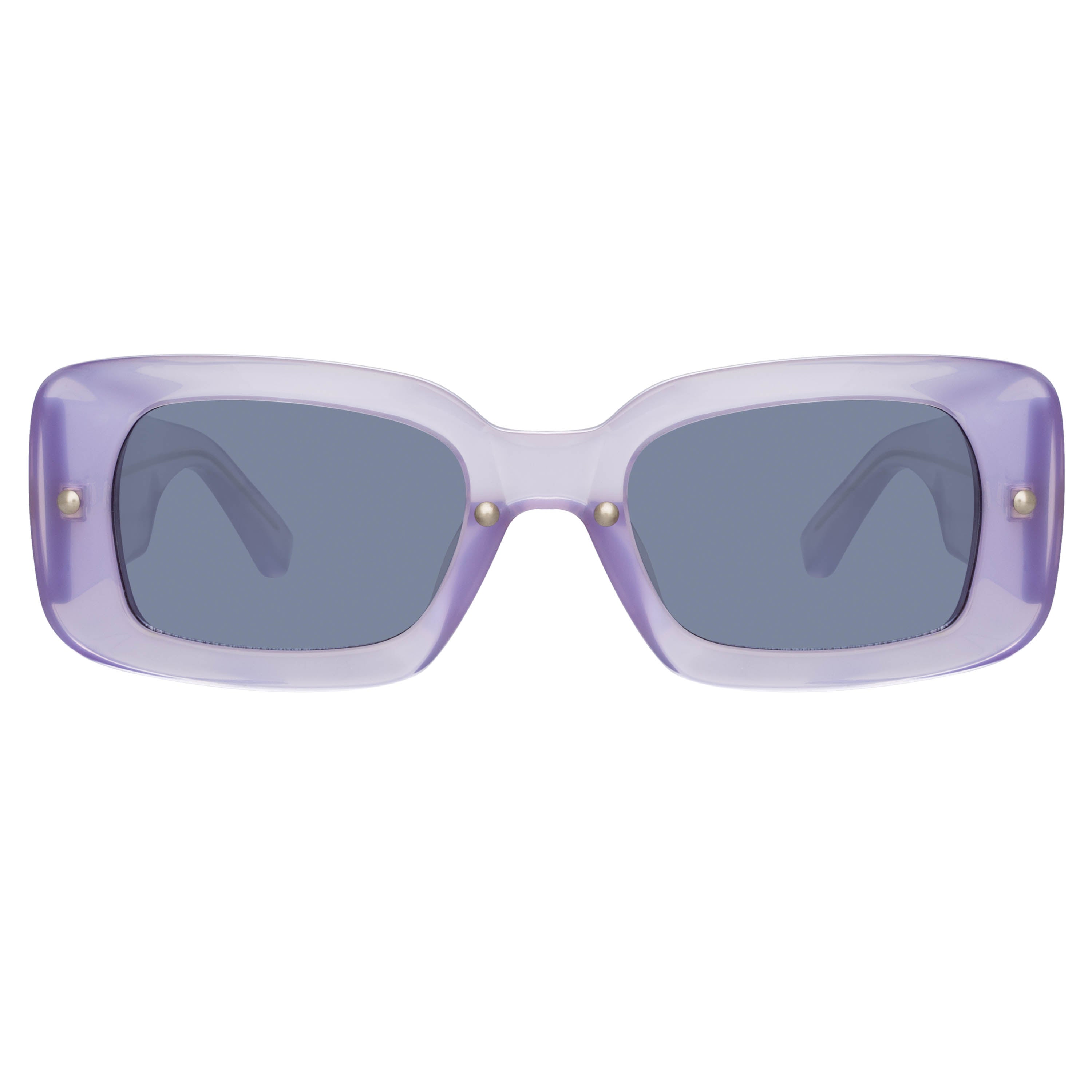 Dries Van Noten Ladies Rectangular Grey Sunglasses