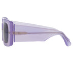 Dries Van Noten Ladies Rectangular Grey Sunglasses