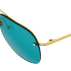 Dries Van Noten Ladies Aviator Blue Sunglasses