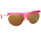 Dries Van Noten Ladies Cat Eye Bronze Sunglasses