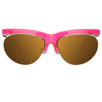 Dries Van Noten Ladies Cat Eye Bronze Sunglasses