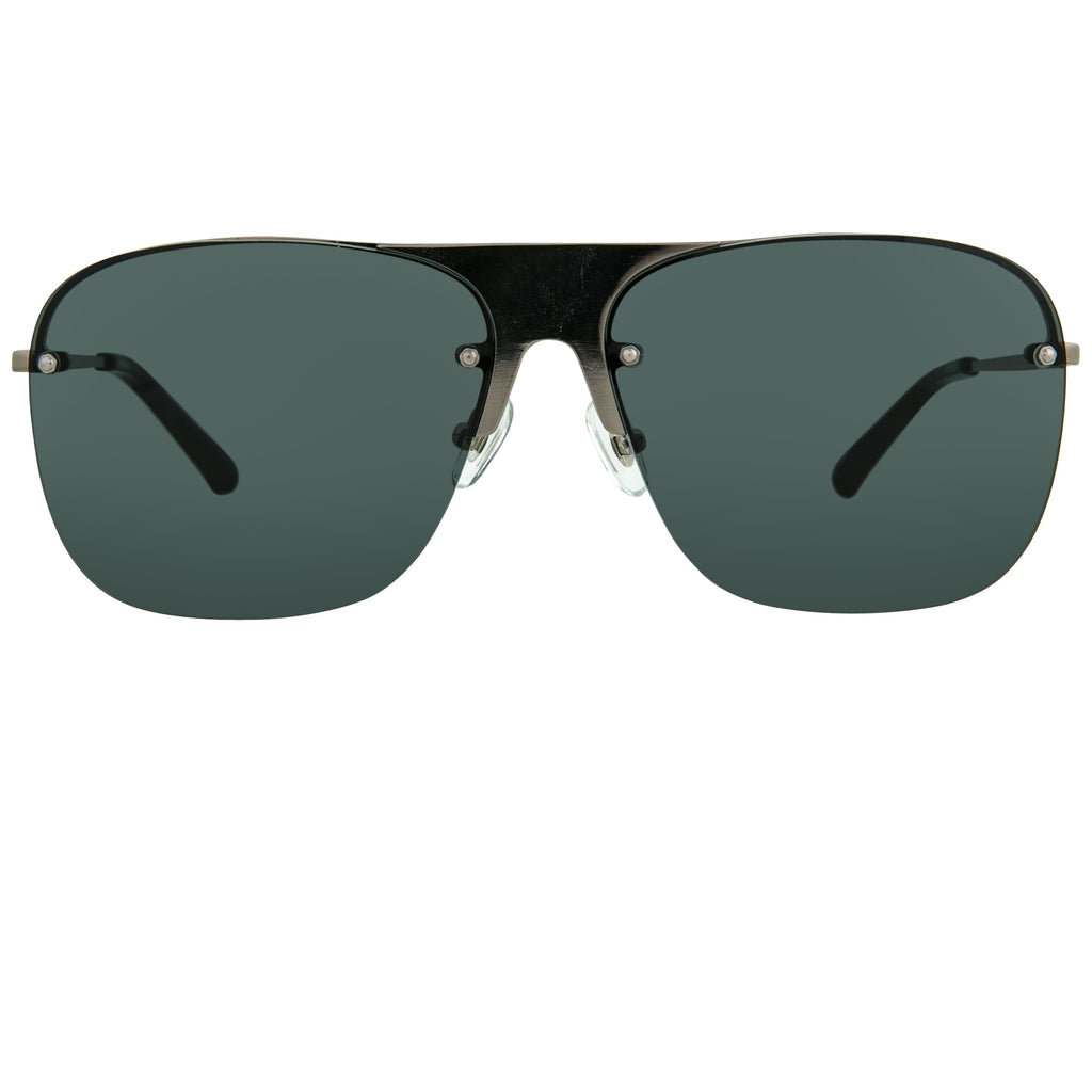 Dries Van Noten Ladies Aviator Green Sunglasses