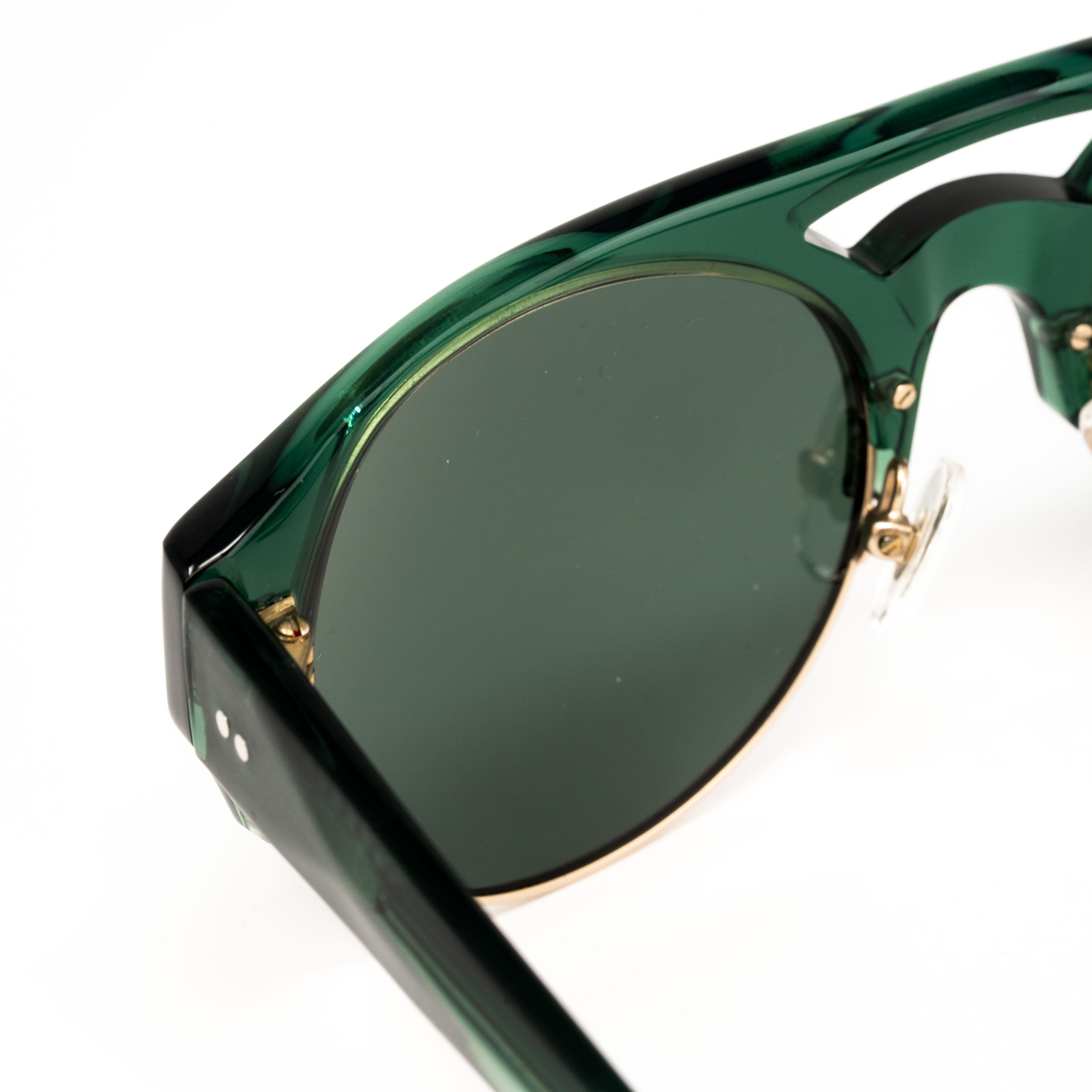 Dries Van Noten x Linda Farrow Green Sunglasses
