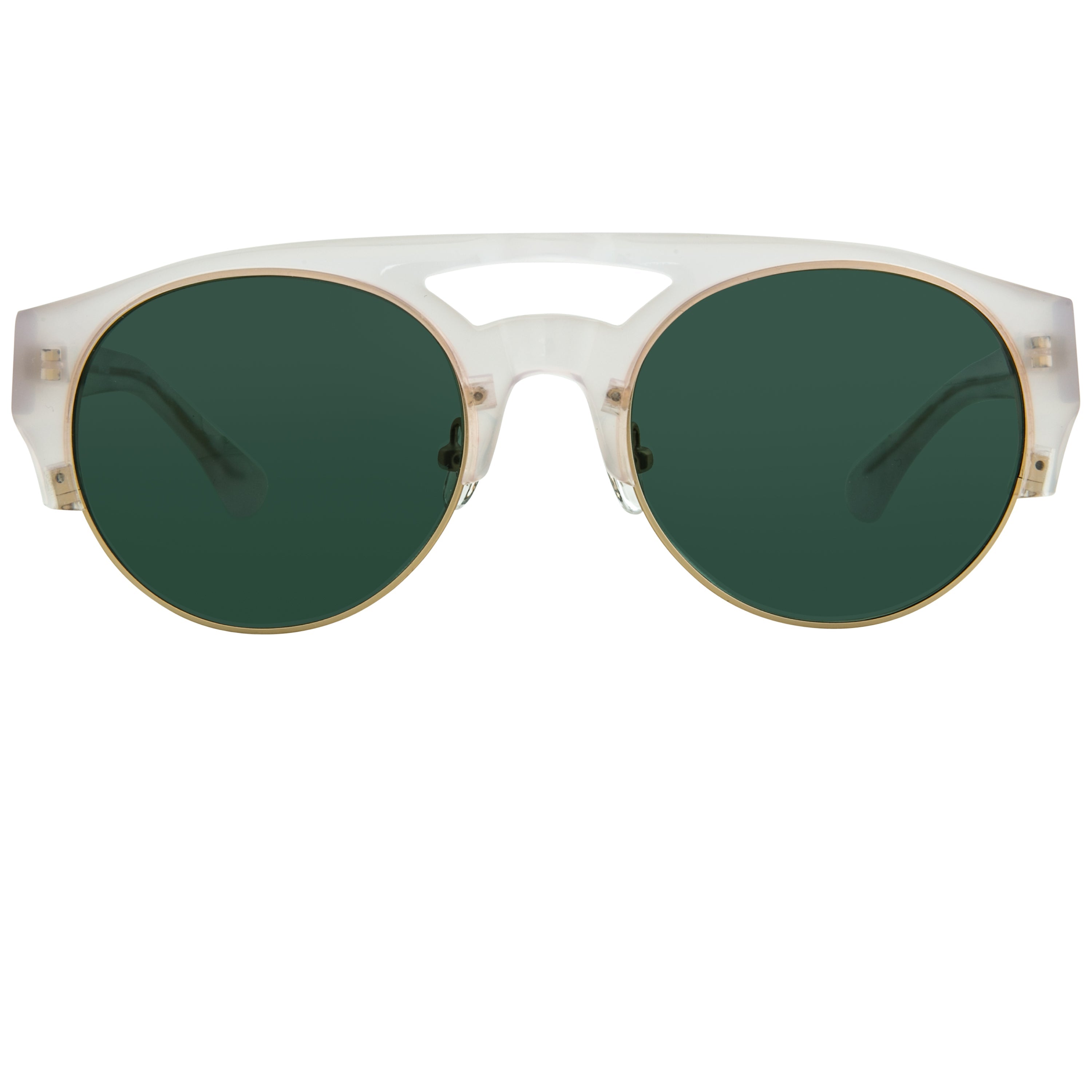 Dries Van Noten Ladies Oval Green Sunglasses