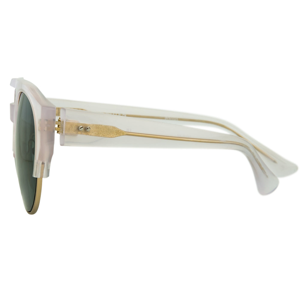 Dries Van Noten Ladies Oval Green Sunglasses