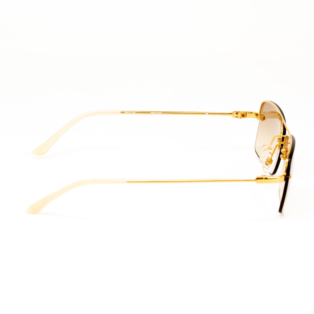 Dries Van Noten x Linda Farrow Gold Sunglasses