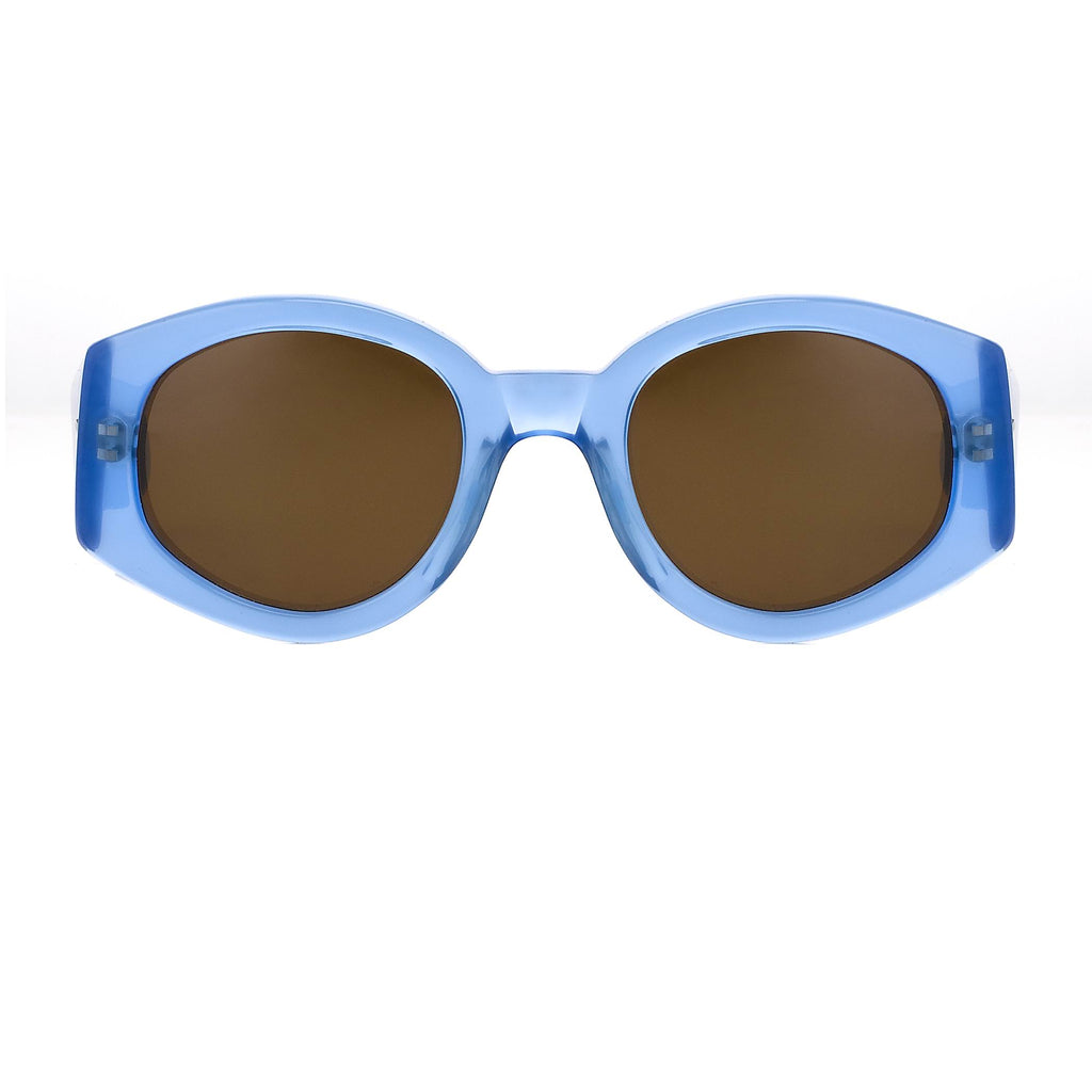 Dries Van Noten Ladies Oval Brown Sunglasses