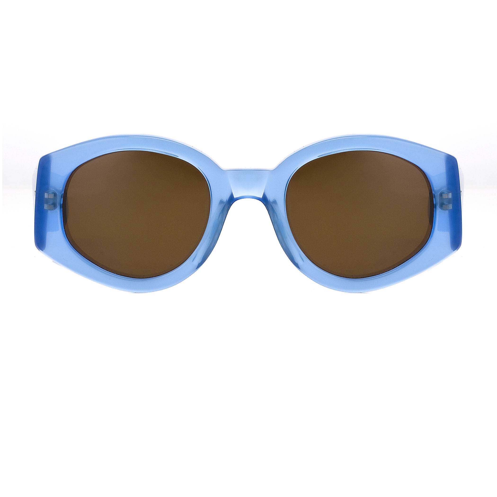 Dries Van Noten Ladies Oval Brown Sunglasses