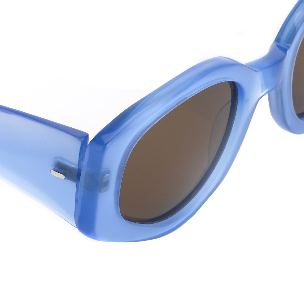 Dries Van Noten Ladies Oval Brown Sunglasses