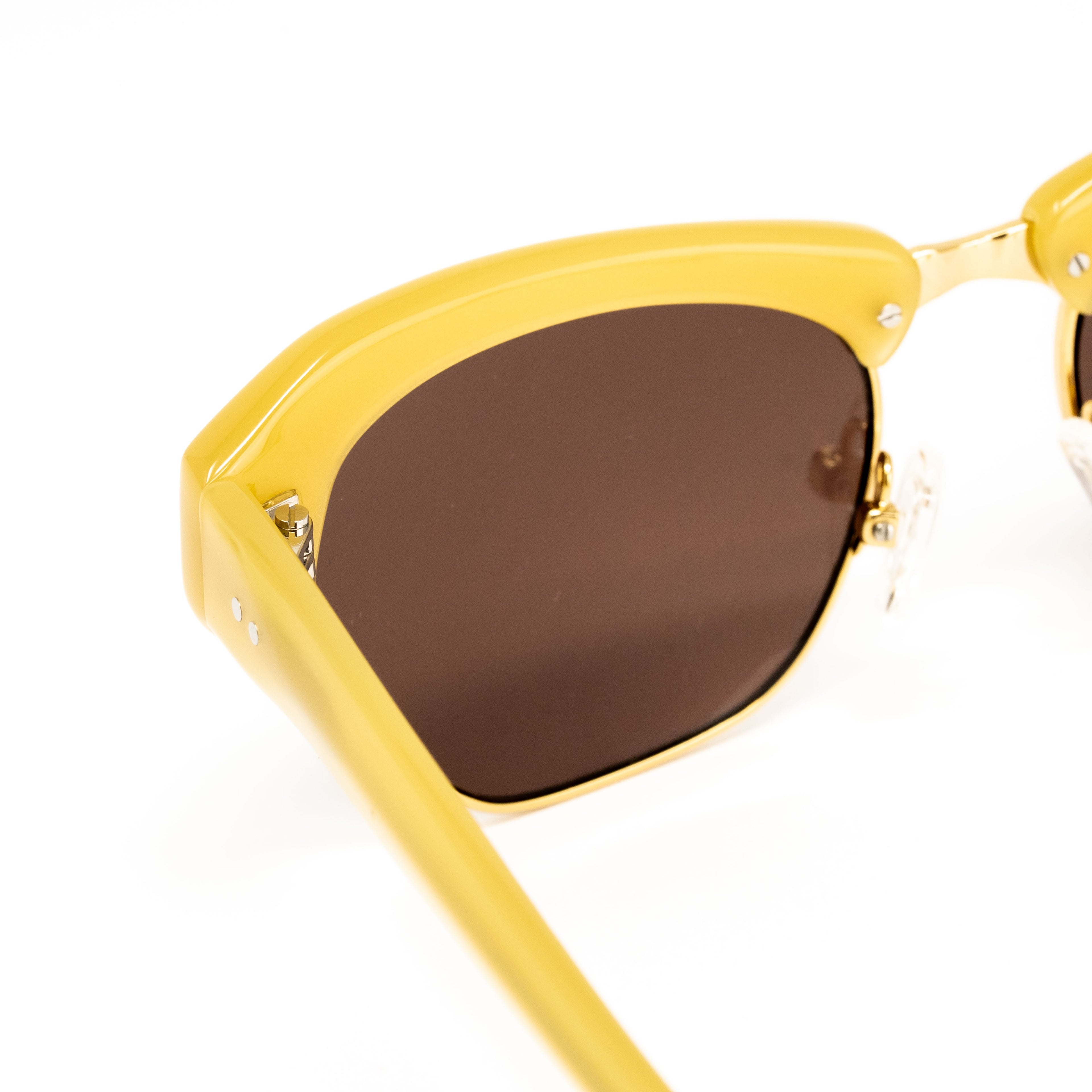 Dries Van Noten x Linda Farrow Yellow Sunglasses