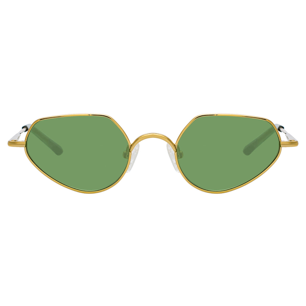 Dries Van Noten Ladies Cat Eye Green Sunglasses