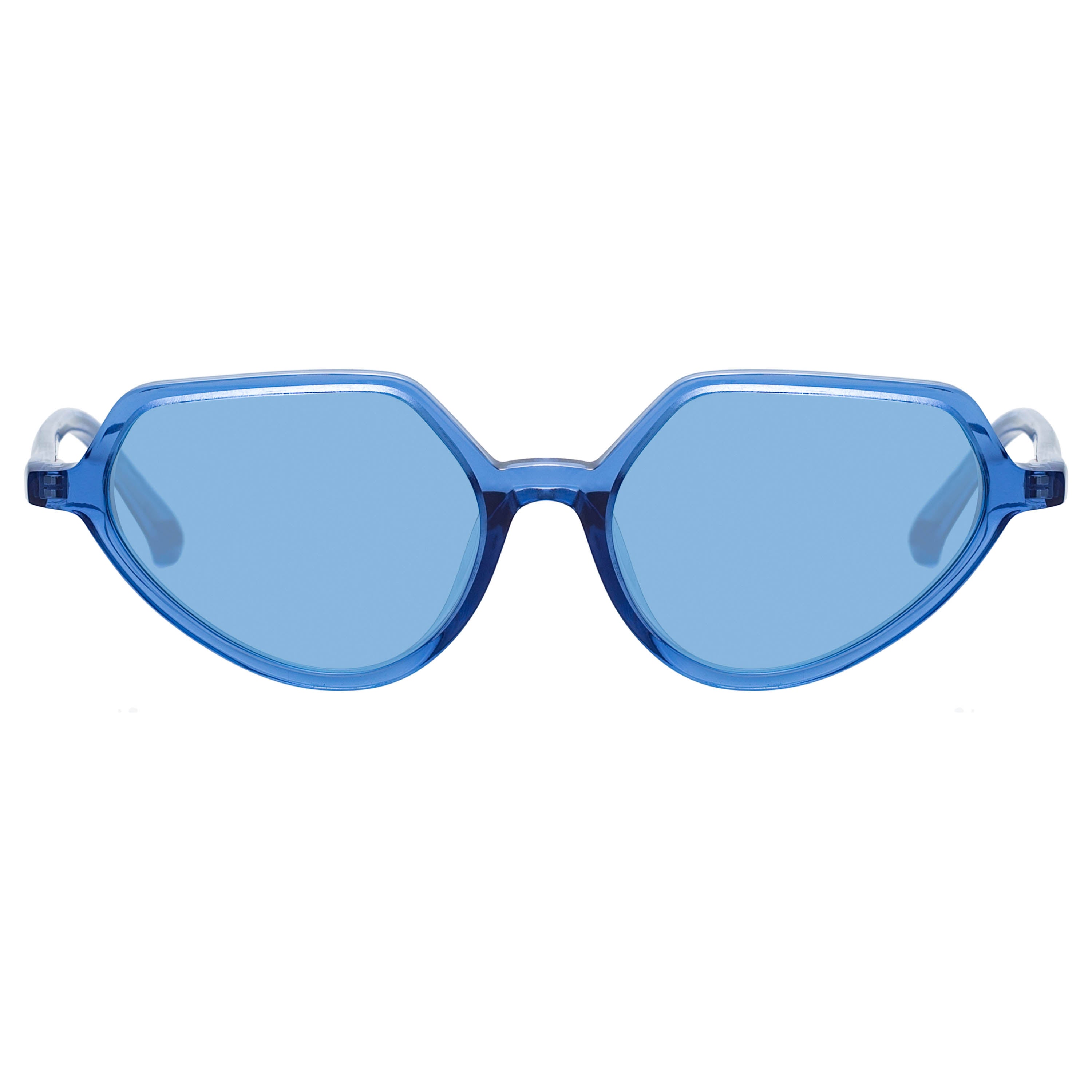 Dries Van Noten Ladies Cat Eye Blue Sunglasses