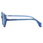 Dries Van Noten Ladies Cat Eye Blue Sunglasses