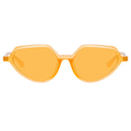 Dries Van Noten Ladies Cat Eye Orange Sunglasses