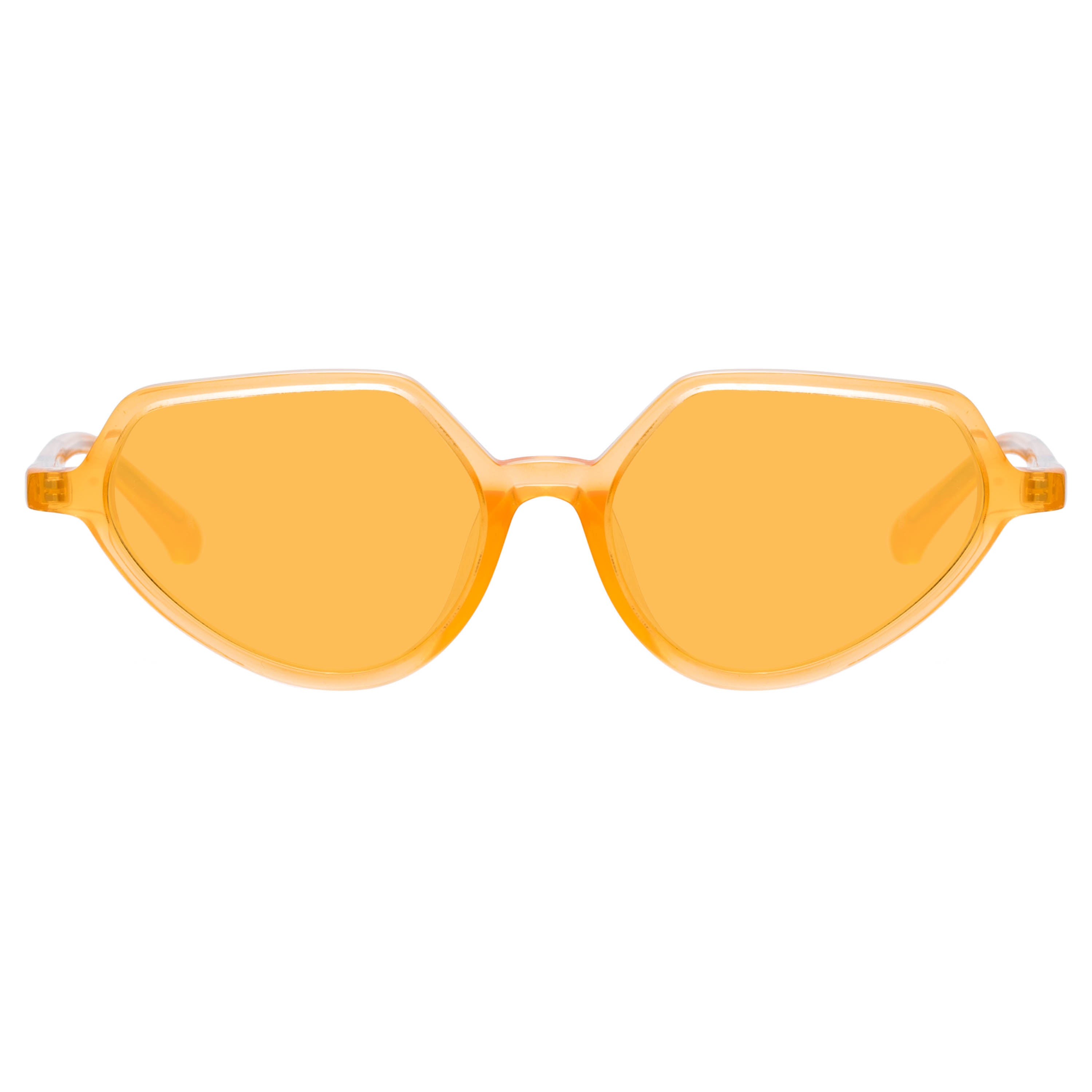 Dries Van Noten Ladies Cat Eye Orange Sunglasses
