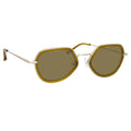 Dries Van Noten Men's Angular Khaki Sunglasses