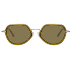 Dries Van Noten Men's Angular Khaki Sunglasses