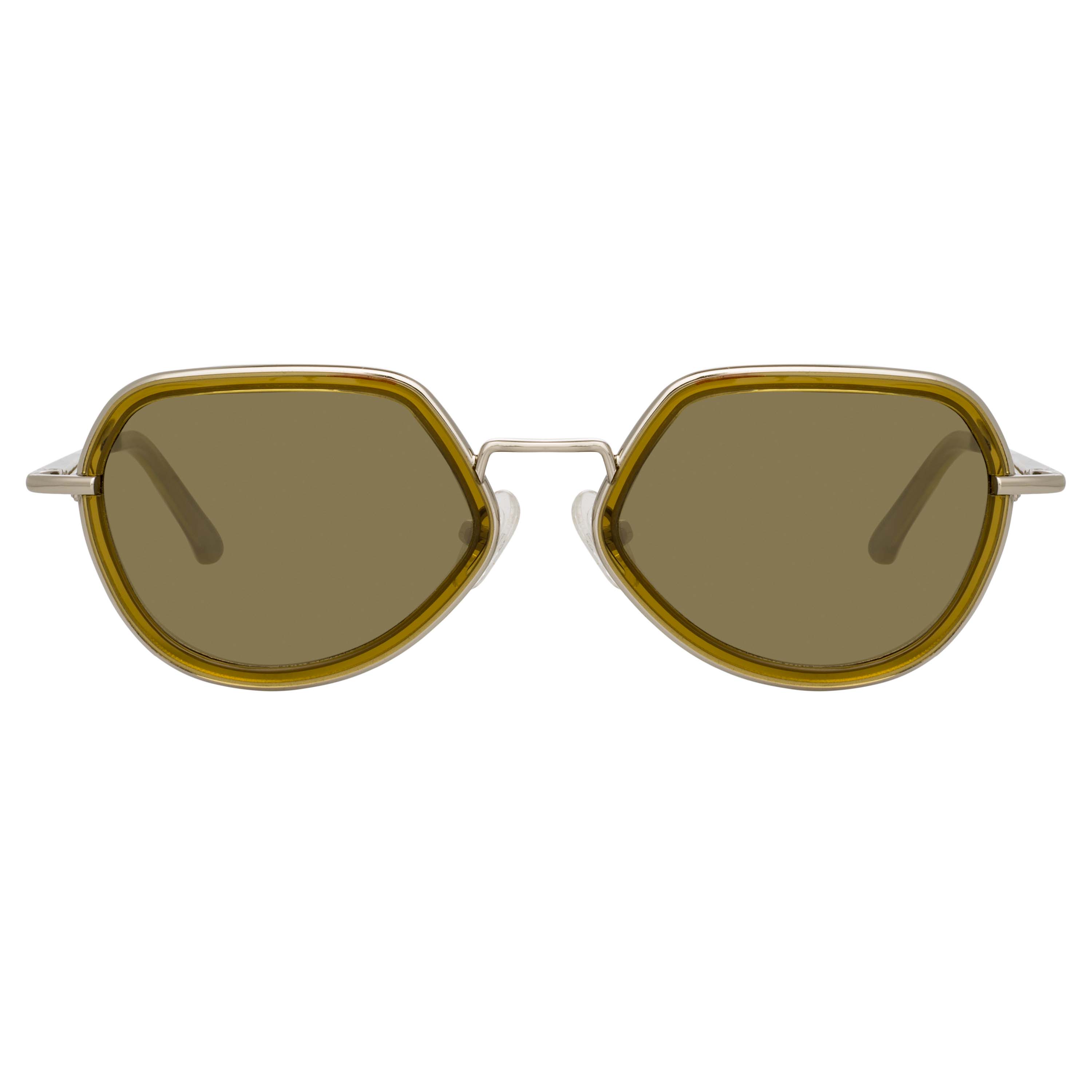 Dries Van Noten Men's Angular Khaki Sunglasses
