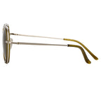 Dries Van Noten Men's Angular Khaki Sunglasses