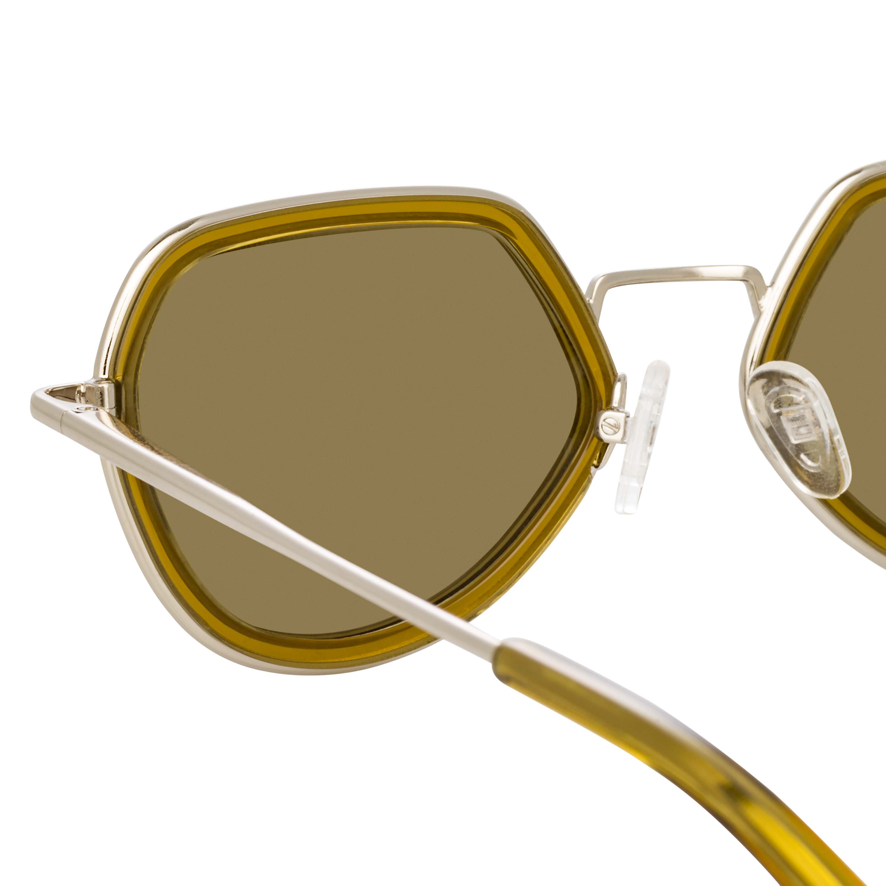 Dries Van Noten Men's Angular Khaki Sunglasses