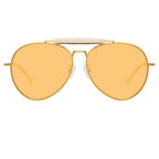 Dries Van Noten Ladies Aviator Orange Sunglasses