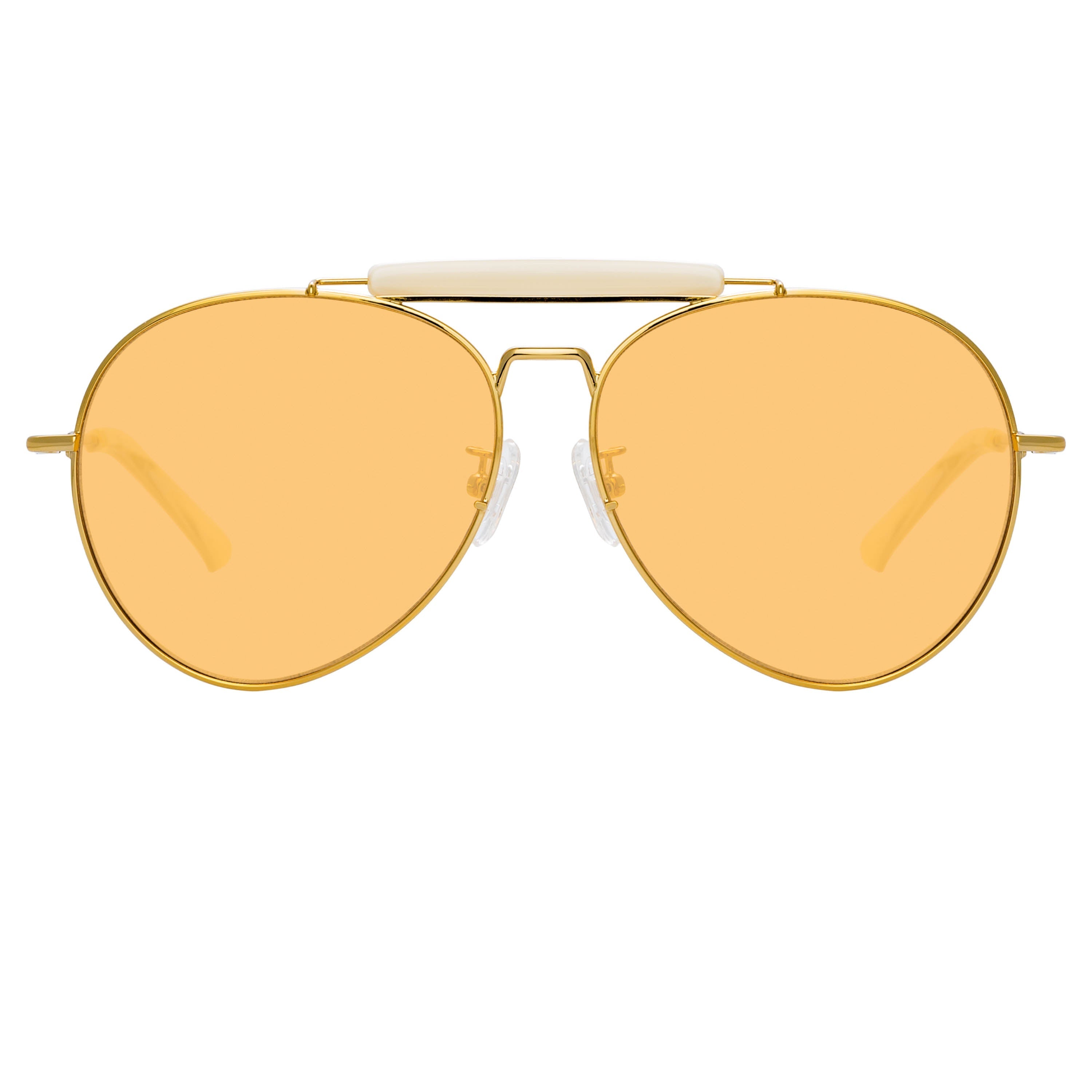 Dries Van Noten Ladies Aviator Orange Sunglasses