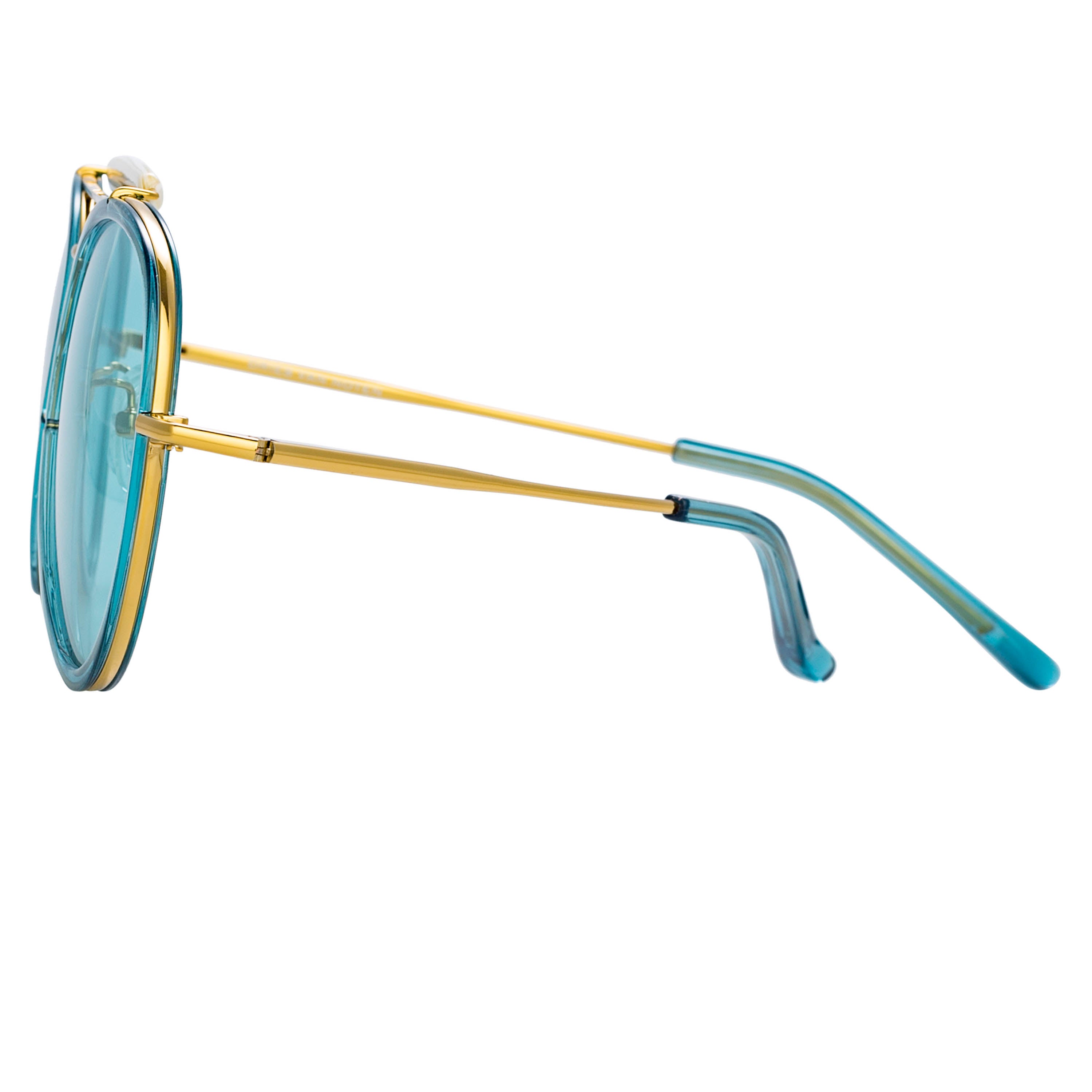 Dries Van Noten Ladies Aviator Blue Sunglasses
