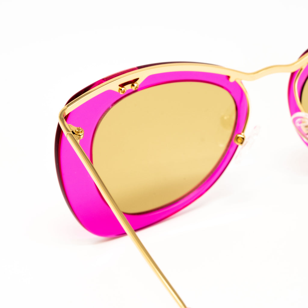 Dries Van Noten x Linda Farrow Hot Pink Sunglasses