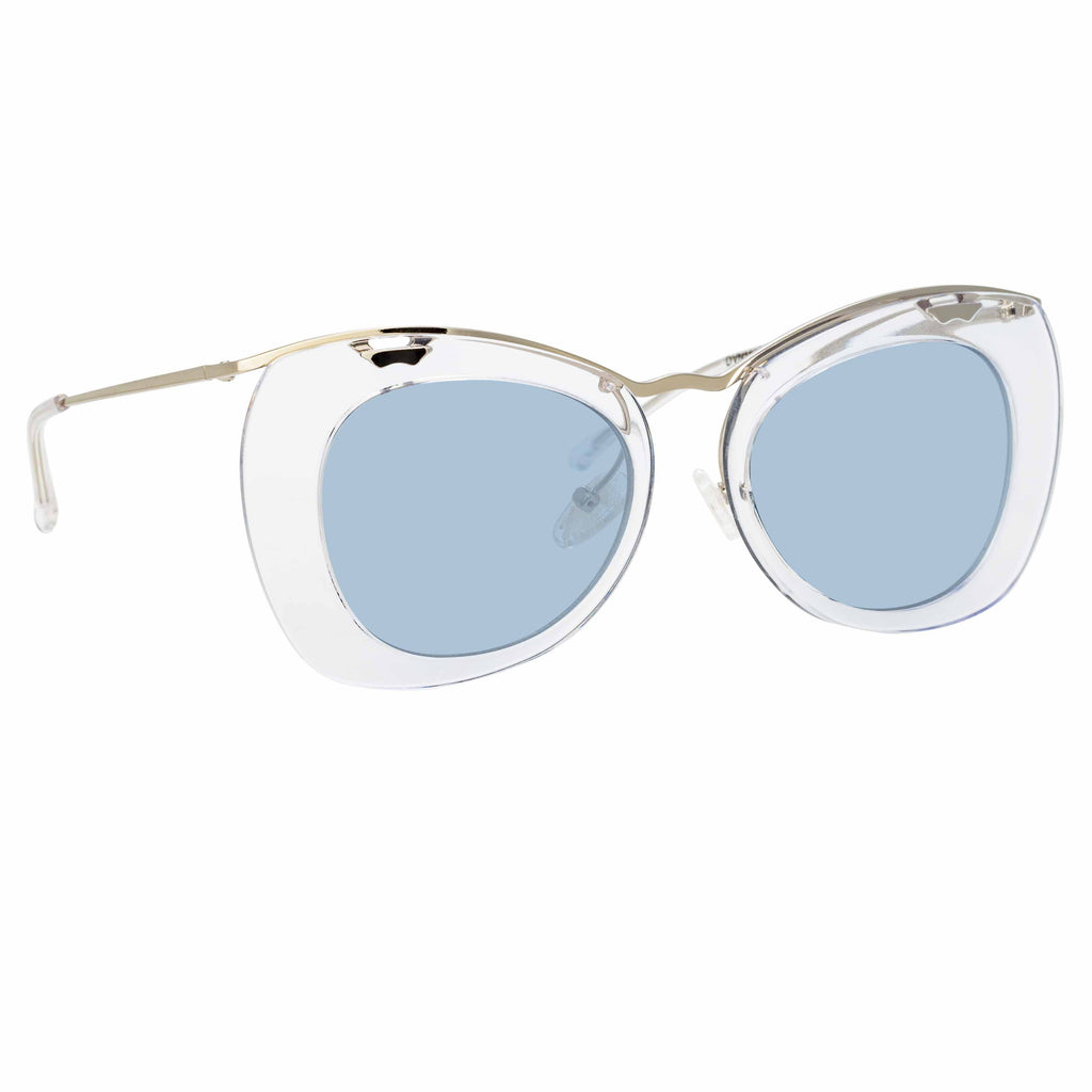 Dries Van Noten Ladies Cat Eye Blue Sunglasses