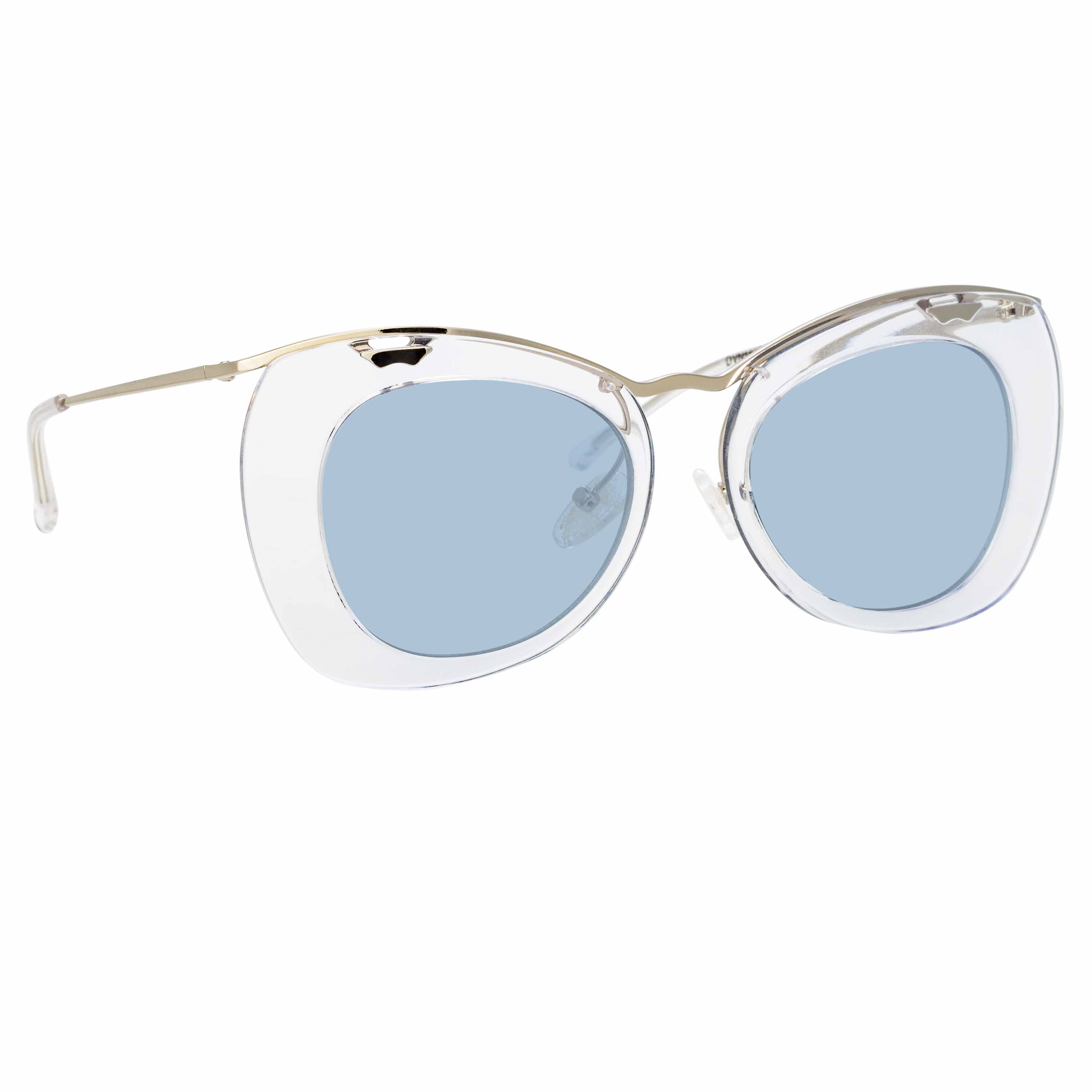 Dries Van Noten Ladies Cat Eye Blue Sunglasses
