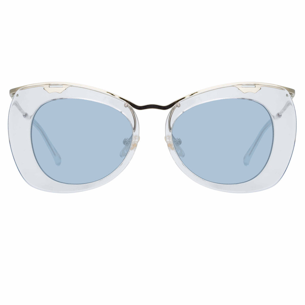 Dries Van Noten Ladies Cat Eye Blue Sunglasses