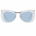 Dries Van Noten Ladies Cat Eye Blue Sunglasses