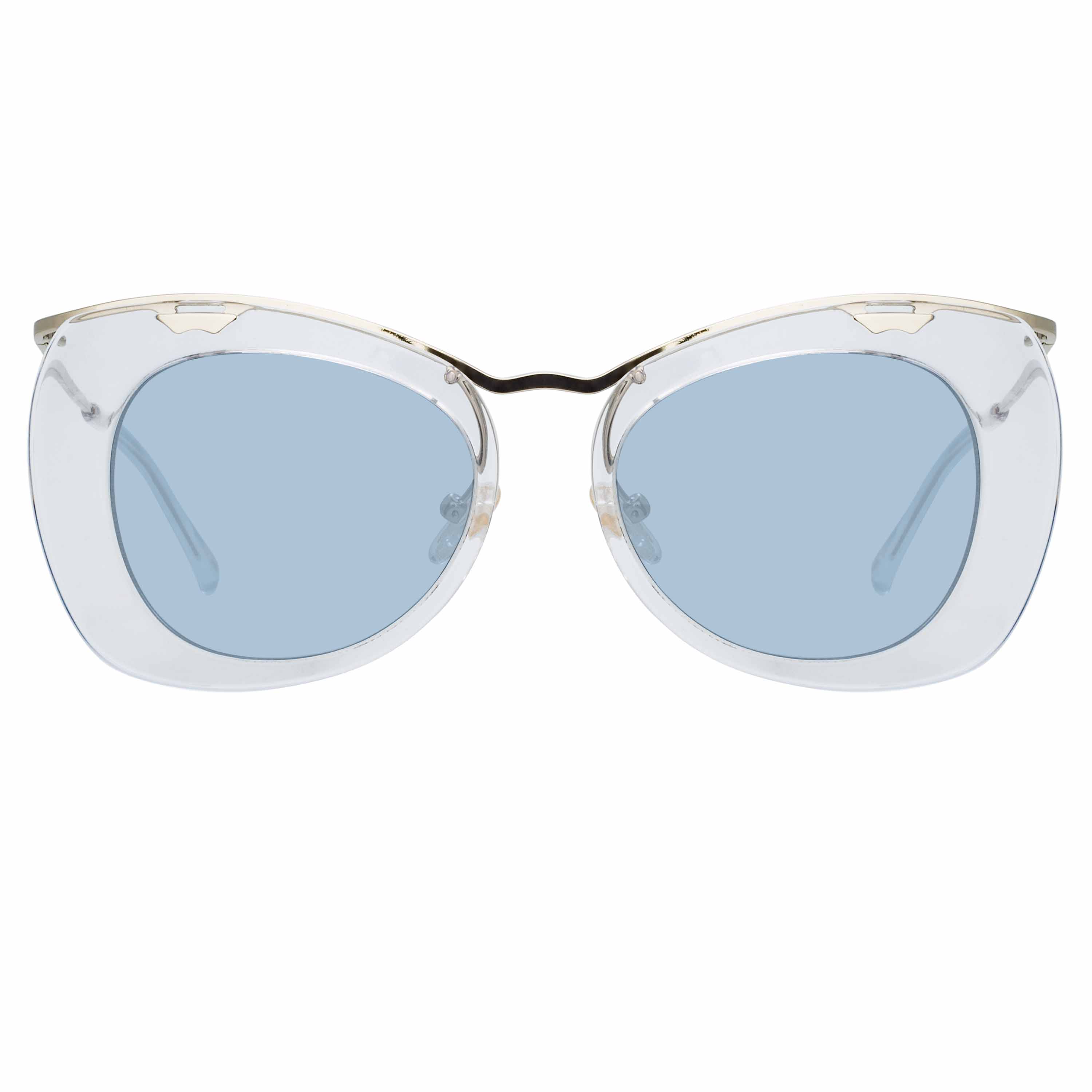 Dries Van Noten Ladies Cat Eye Blue Sunglasses