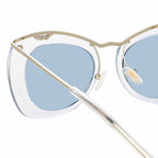 Dries Van Noten Ladies Cat Eye Blue Sunglasses