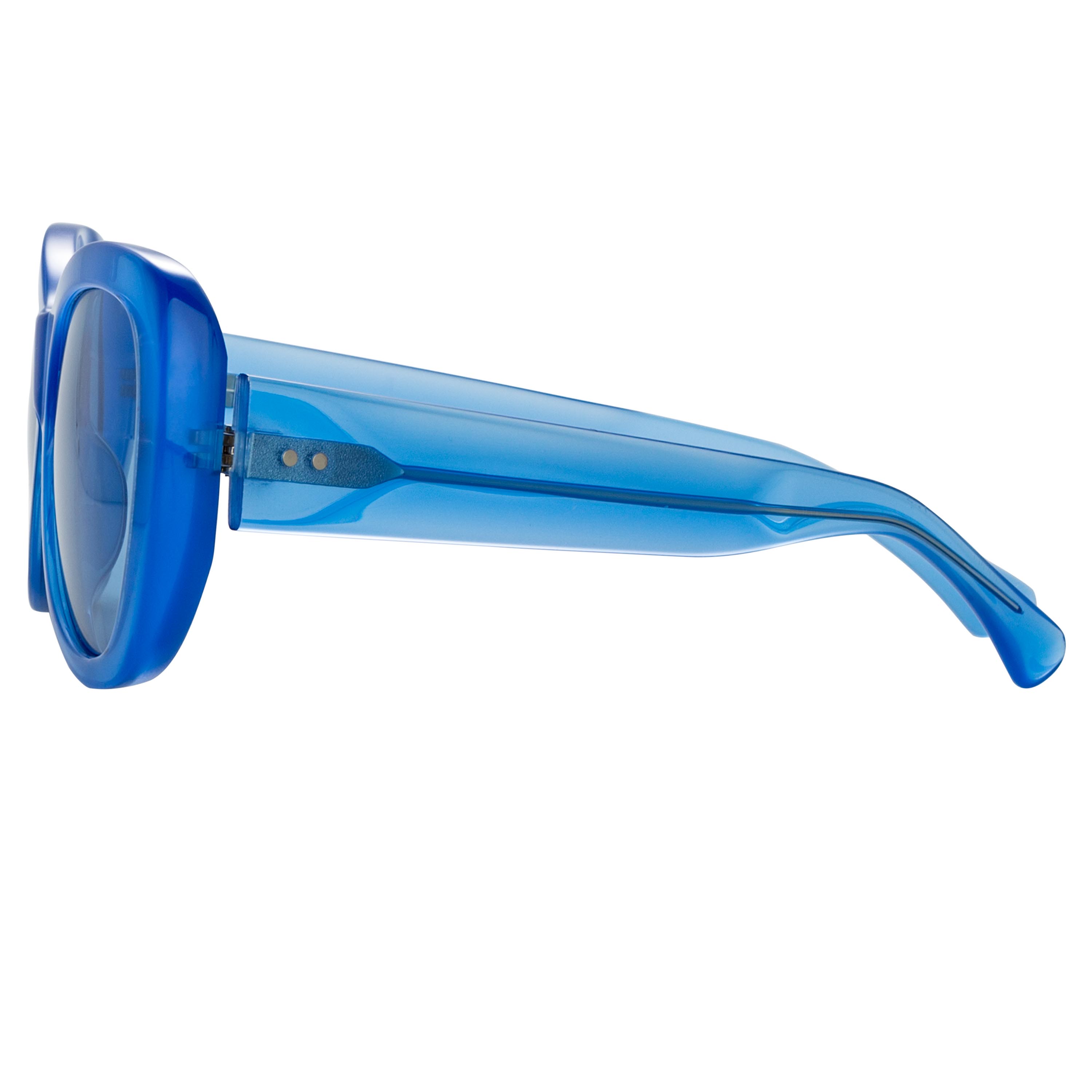 Dries Van Noten Ladies Oversized Blue Sunglasses