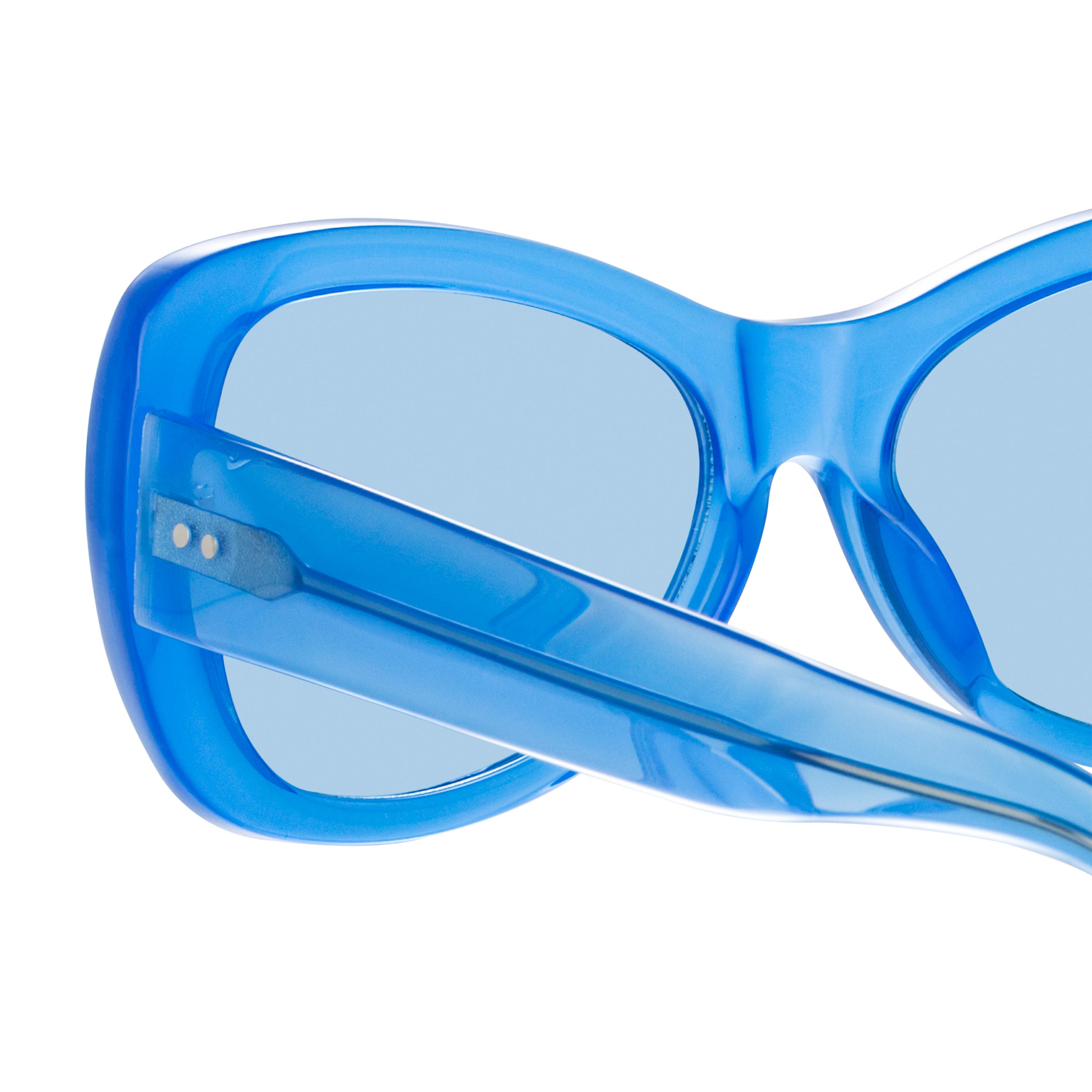 Dries Van Noten Ladies Oversized Blue Sunglasses