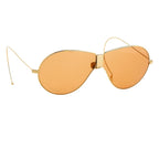 Dries Van Noten Men's Aviator Orange Sunglasses