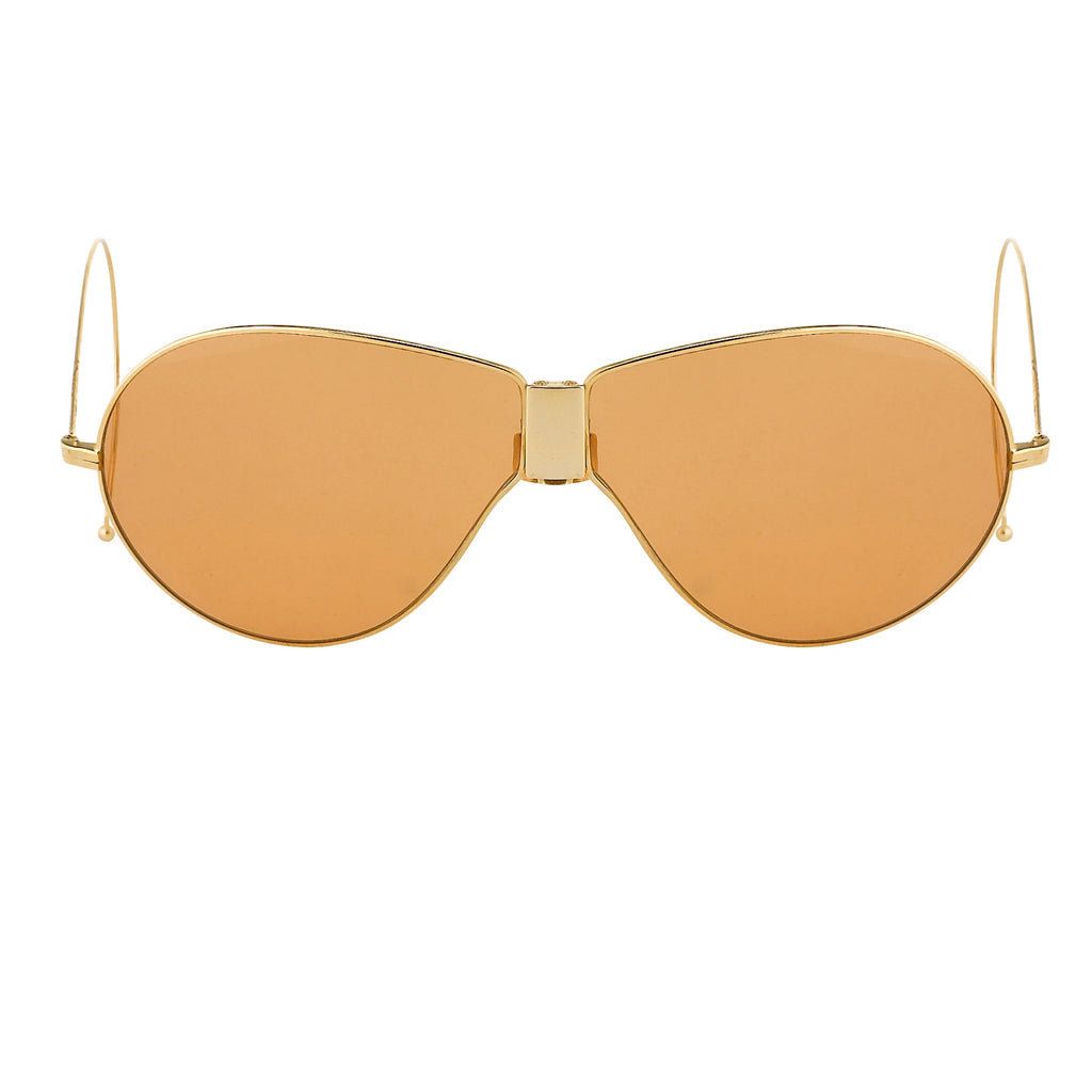 Dries Van Noten Men's Aviator Orange Sunglasses