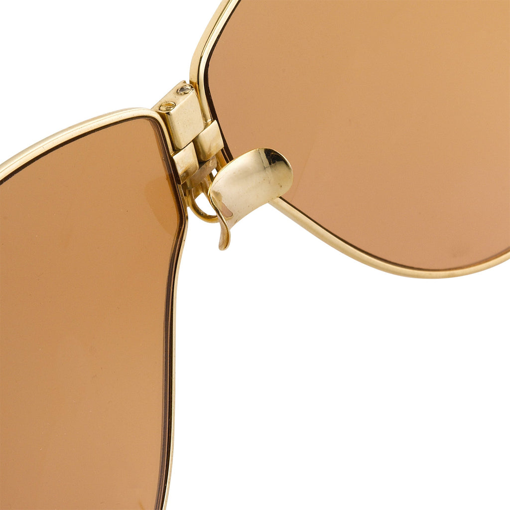 Dries Van Noten Men's Aviator Orange Sunglasses