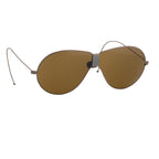 Dries Van Noten Men's Aviator Brown Sunglasses