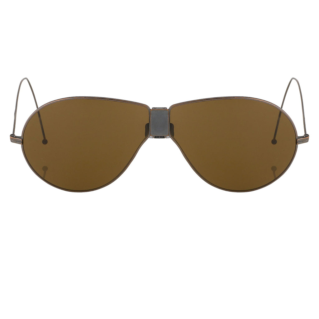 Dries Van Noten Men's Aviator Brown Sunglasses