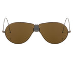 Dries Van Noten Men's Aviator Brown Sunglasses