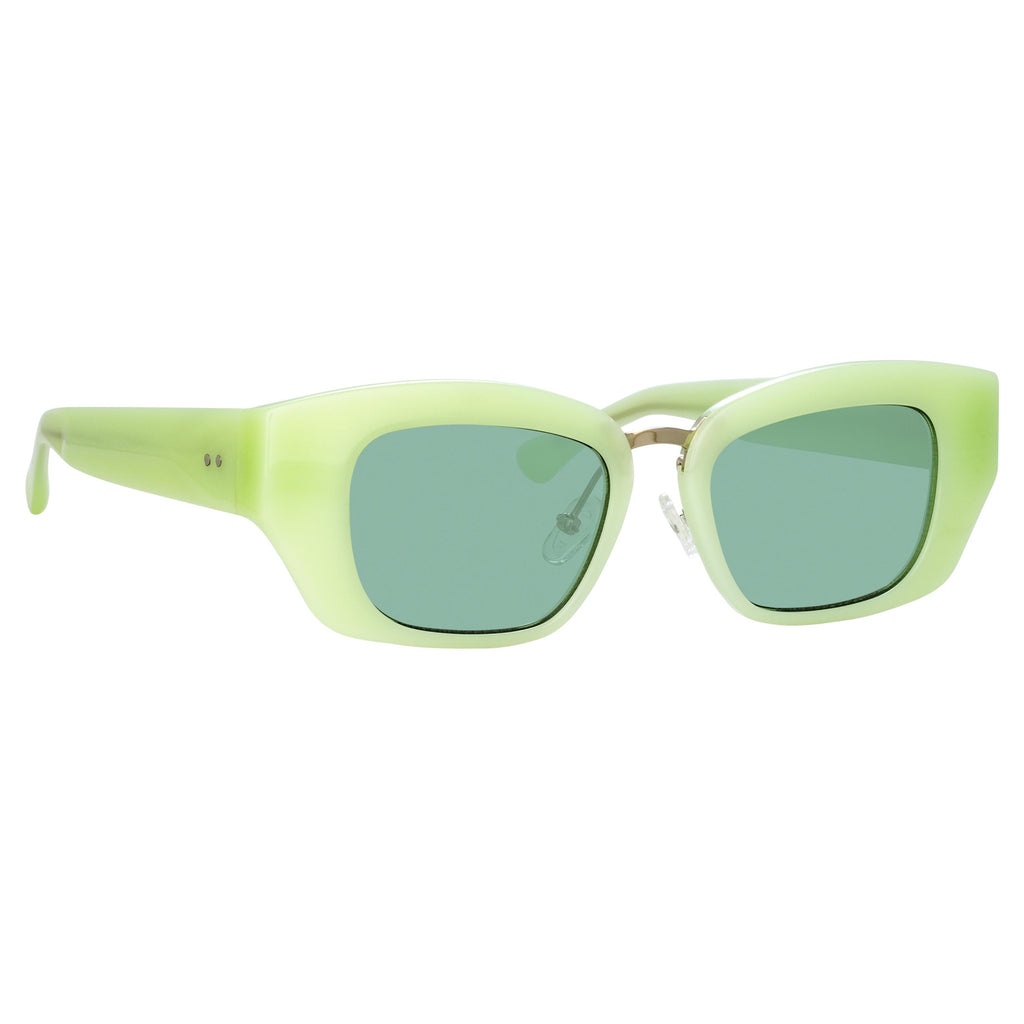 Dries Van Noten Ladies Cat Eye Green Sunglasses