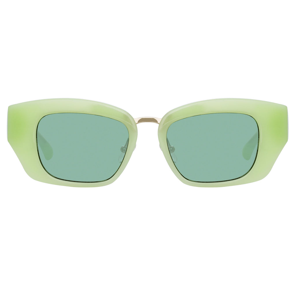 Dries Van Noten Ladies Cat Eye Green Sunglasses