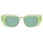 Dries Van Noten Ladies Cat Eye Green Sunglasses